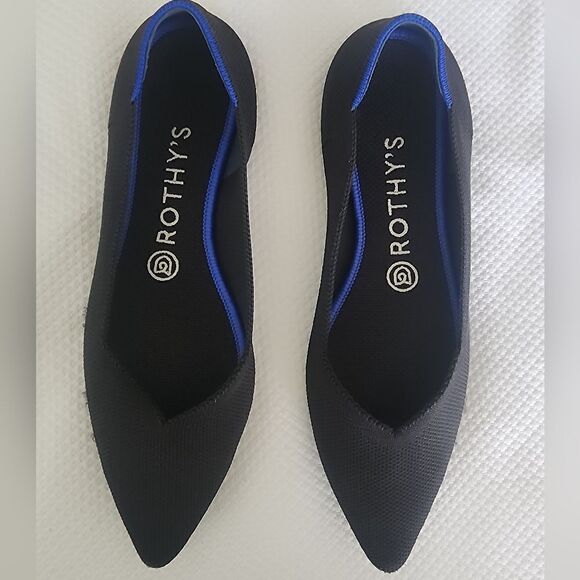 Rothy's The Flat pointy toe blue Women's Size 7.5 Triple Stitch Slip On S… - Picture 1 of 11